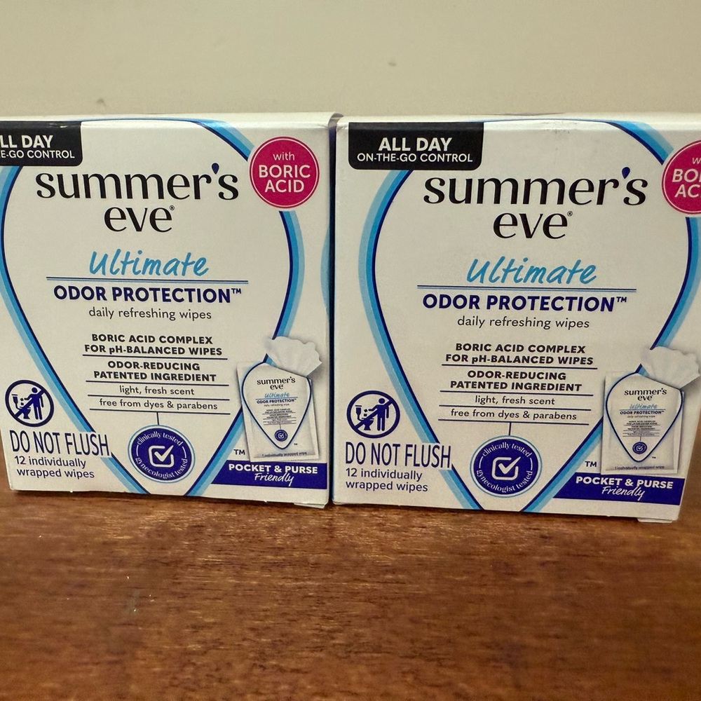 NWT Bundle Summer's Eve Odor Protection Wipes 12 individually wrapped wipes